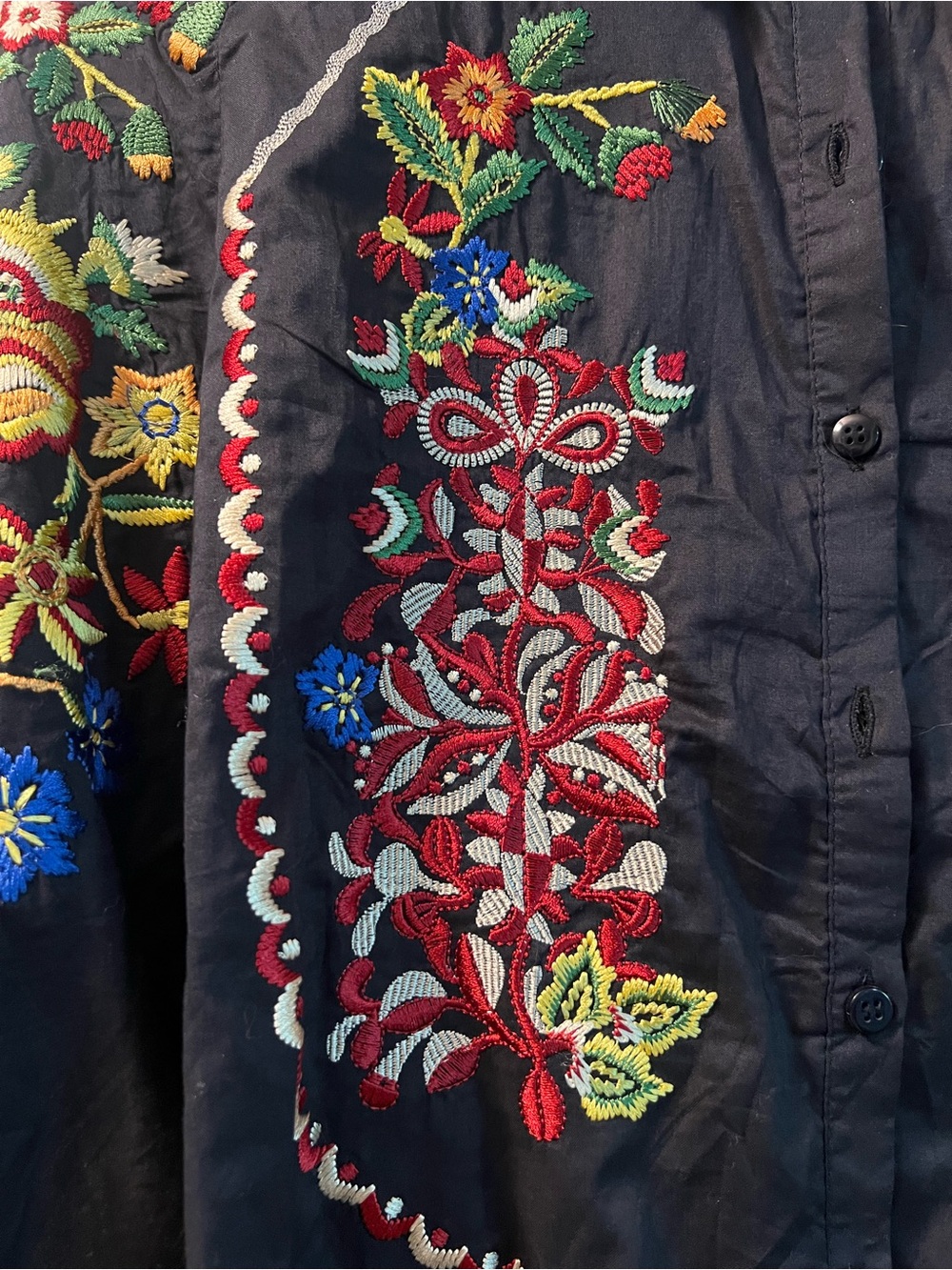 Khaadi Cotton NEW Black Embroidered Top / Multicolor Threadwork / [S] - Picture 6 of 10
